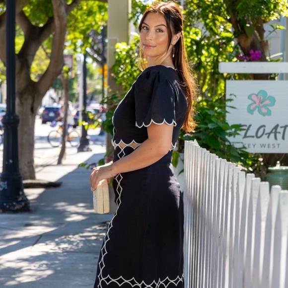 FARM RIO Black Short Sleeve Lenzing Maxi Dress XS - Picture 6 of 10